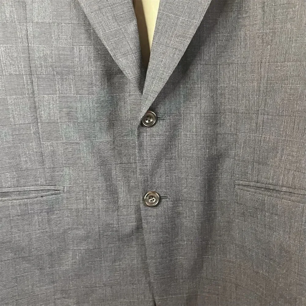 Paul Stuart Wool Gray Men's‎ Check Wool Sport Coat Blazer Size 41/35 Formal Work